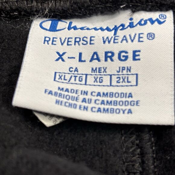 Champion Reverse Weave AOP Mens XL Black White Script Logo Joggers Sweatpants - Picture 9 of 12